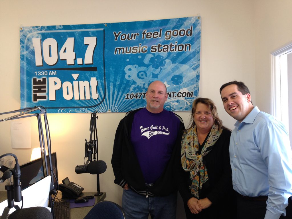 Pictured L to R: Rich Bennett, Hosts and Owner of Harford County Living, Maryann Forgan with Strides for CDJ and Councilman Mike Perrone of District A.