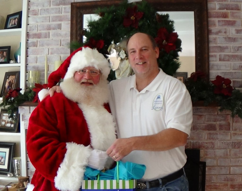 Santa Claus and Rich Bennett, Owner of Harford County Living