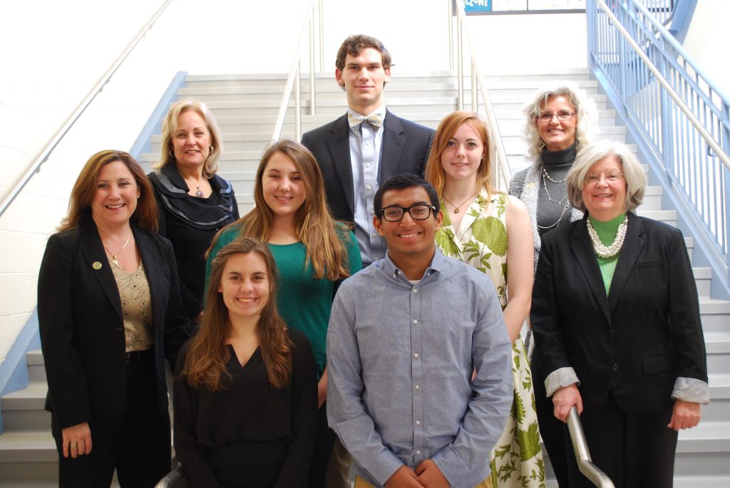 Top center:  Will Bolton Middle row, left to right:  Madelyn Miller, Emily Godwin Bottom row, left to right:  Sophia Ames, Kishan Patel Not pictured:  Caroline Hickman 