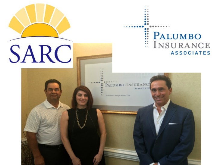 Pictured left to right: Tony Palumbo, President and CEO of Palumbo Insurance Associates, Luisa Caiazzo, CEO of SARC, and Elio Scaccio who nominated SARC to receive the award.