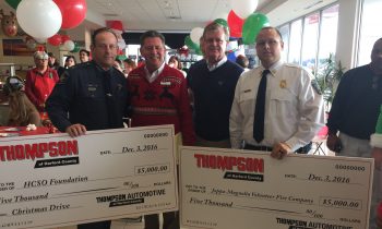 Thompson Automotive of Harford County Gives to Harford County Sheriff’s Christmas Drive And Joppa Magnolia Volunteer Fire Company