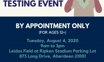 HEALTH DEPARTMENT TO HOLD NO COST DRIVE THRU COVID-19 TESTING EVENT ON AUGUST 4th