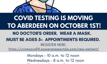 COVID-19 TESTING AT VEIP MOVES TO ABERDEEN BEGINNING OCTOBER 1