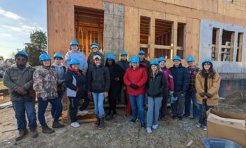<strong>Volunteers from Harford Academy contribute maximum allowable limit (100 hours) towards Habitat homebuyer’s “sweat equity” hours</strong>