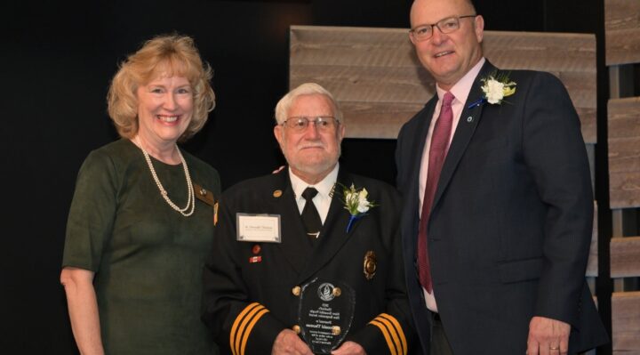 L-R: Barbara Richardson, director of Housing and Community Services, R. Donald Thomas, Harford’s Most Beautiful First Responder Award recipient and Bob Cassilly, Harford County Executive.